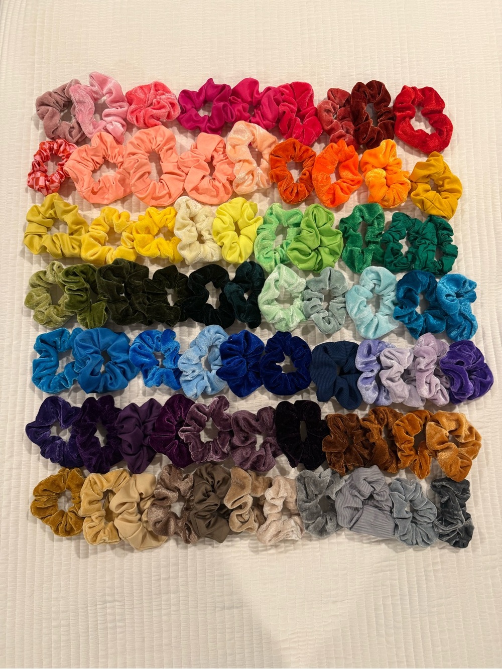 Assorted Kids Scrunchie Hair Ties - Multi Color Pack (72 pieces)
